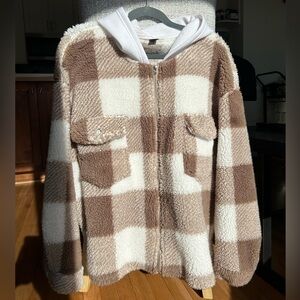 Teddy Jacket Brown & White